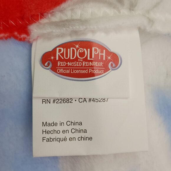 Rudolph Red-Nosed Reindeer Soft Plush Throw Blanket 50" X 70" Christmas Holiday - Picture 7 of 9